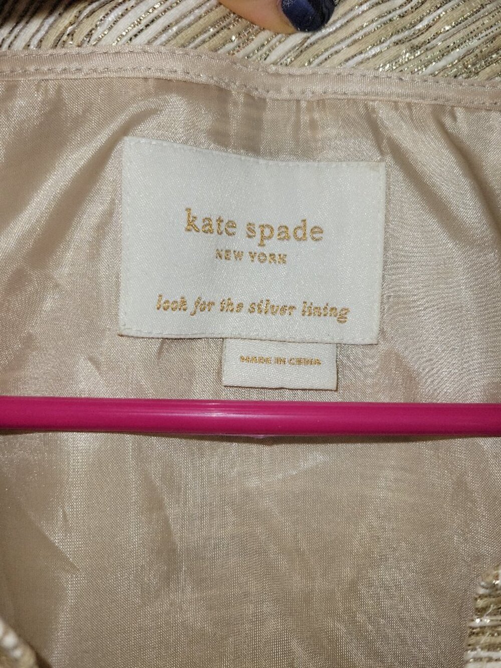 Kate Spade Lucille Gold Metallic Ruffle Shift Dress Women's Size 4/6 - Picture 13 of 13